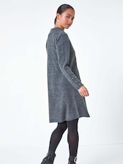 Roman Grey Collar Detail Knit Shift Dress - Image 3 of 5
