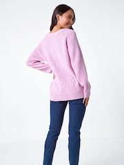 Roman Pink Petite Pearl Detail Knit Jumper - Image 3 of 5