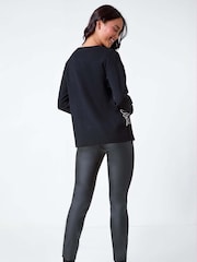 Roman Black Floral Button Through Cardigan - Image 3 of 5