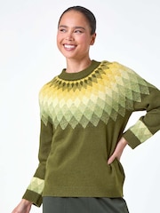 Roman Green Petite Diamond Print Jumper - Image 1 of 5