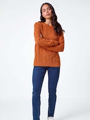 Roman Orange Petite Crochet Knit Jumper - Image 2 of 5