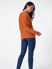 Roman Orange Petite Crochet Knit Jumper - Image 3 of 5