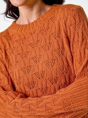 Roman Orange Petite Crochet Knit Jumper - Image 5 of 5