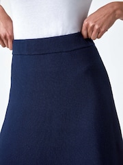 Roman Blue Stretch Waist Knit Midi Skirt - Image 5 of 5
