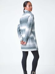 Roman Grey Petite Space Dye Roll Neck Longline Jumper - Image 3 of 5