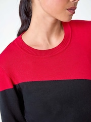Roman Red Colour Block Fine Knit Jumper - Image 5 of 5