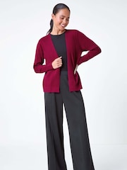 Roman Pink Petite Plain Stretch Cardigan - Image 2 of 5