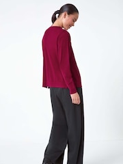 Roman Pink Petite Plain Stretch Cardigan - Image 3 of 5