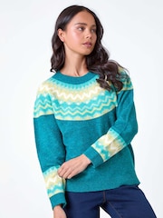 Roman Blue Petite Stretch Knit Jumper - Image 1 of 5