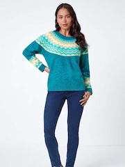 Roman Blue Petite Stretch Knit Jumper - Image 2 of 5