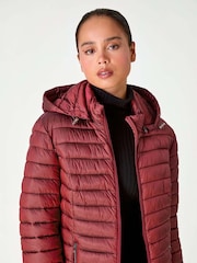 Roman Red Petite Quilted Longline Puffer Coat - Image 6 of 6