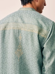 Grün - Länger geschnittenes Kurta-Hemd - Image 4 of 9