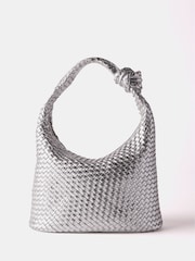 Mint Velvet Silver Woven Knot Handle Bag - Image 4 of 4