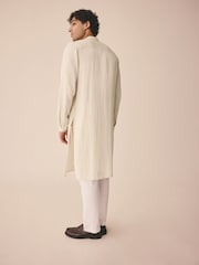 Ecru Longer Length Kurta Shirt - Image 2 of 7