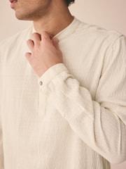 Ecru Longer Length Kurta Shirt - Image 4 of 7