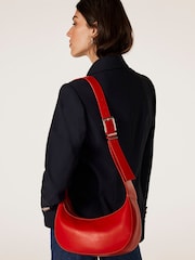 Mint Velvet Red Leather Cross-Body Bag - Image 1 of 3