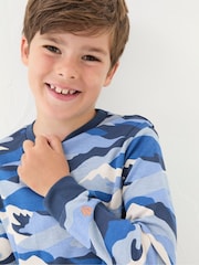 FatFace Camo Print PJ Set Navy Camo Print 100% Cotton Pyjama Set - Image 4 of 5