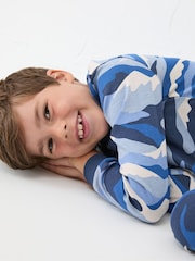 FatFace Camo Print PJ Set Navy Camo Print 100% Cotton Pyjama Set - Image 5 of 5