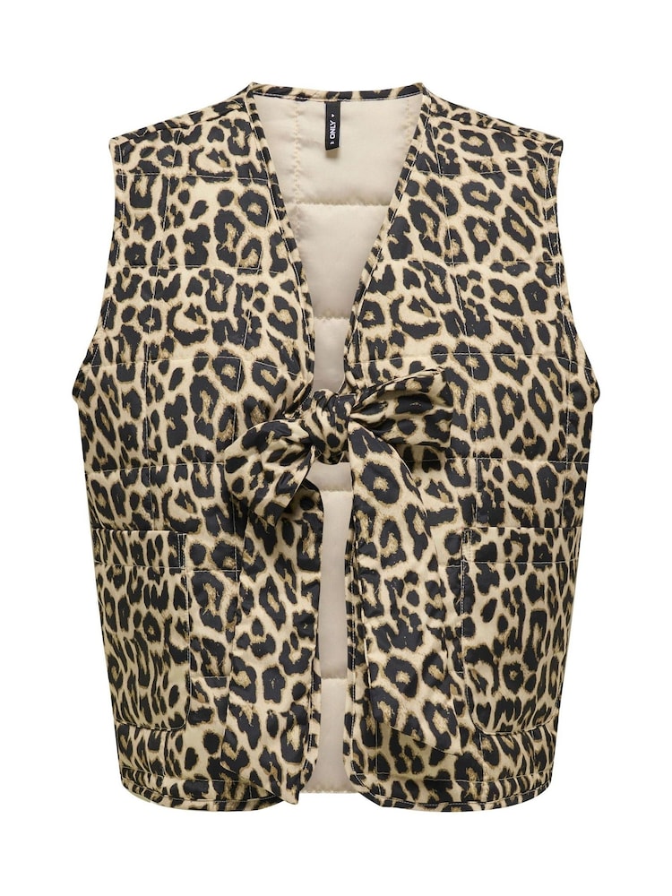 ONLY Animal Leopard Print Quilted Waistcoat - Image 6 of 6 ONLY Animal Leopard Print Quilted Waistcoat - Image 6 of 6
