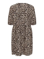 ONLY Animal Print Mini Puff Sleeve Bow Dress - Image 6 of 6