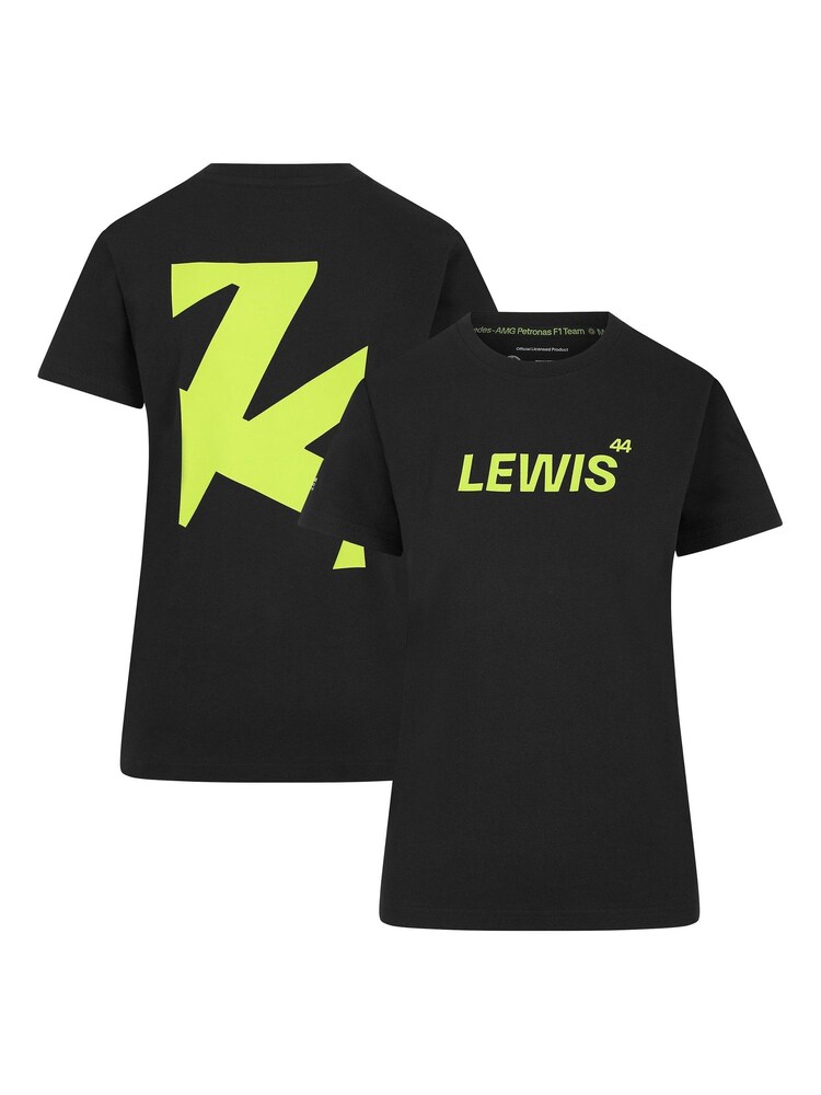 Fanatics Womens F1 Mercedes AMG Petronas Lewis Hamilton 44 Black T-Shirt - Image 1 of 3