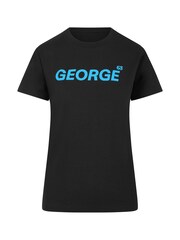 Fanatics Womens Blue 100% Cotton F1 Mercedes AMG Petronas George Russell 63 T-Shirt - Image 2 of 3