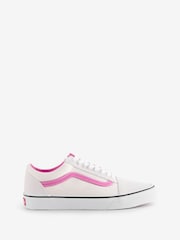 Vans Womens White/Pink Old Skool Trainers - Image 1 of 4