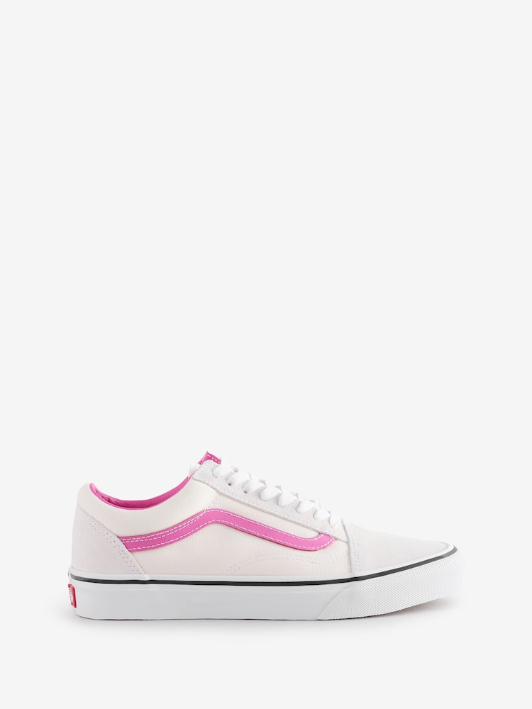 Vans Womens White/Pink Old Skool Trainers - Image 1 of 4