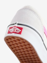 Vans Womens White/Pink Old Skool Trainers - Image 4 of 4