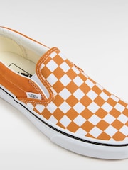 Vans Womens Orange Check Classic Slip-On Trainers - Image 4 of 4