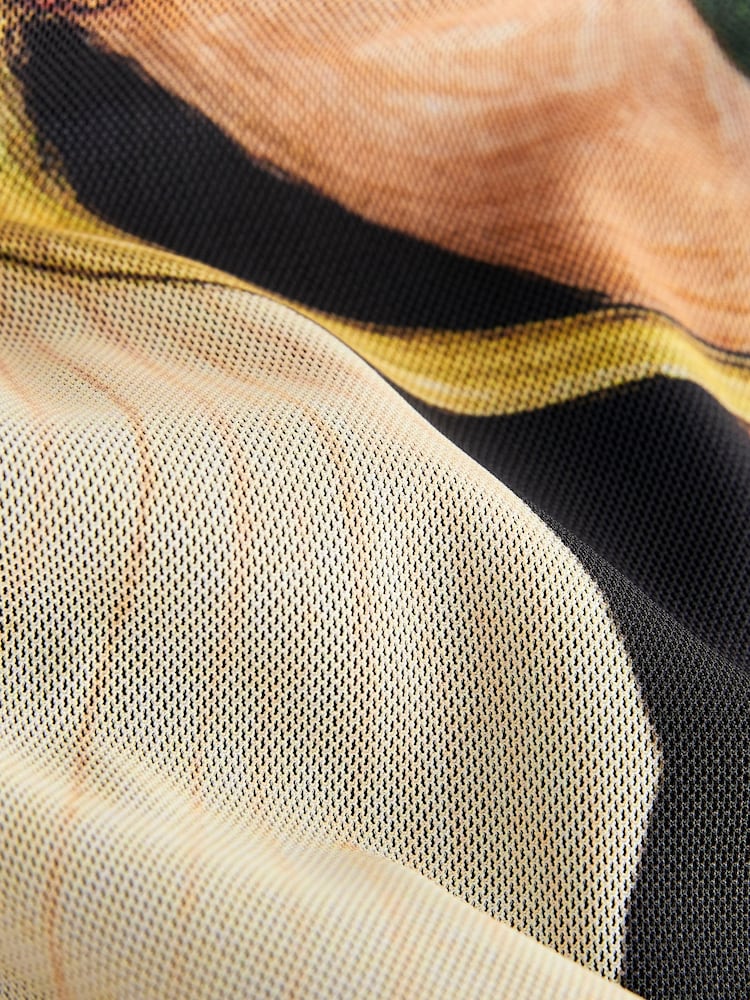 Kew Collection mit Floral Muster, Schwarz - Langarm-Maxikleid aus Mesh-Material mit floralem Muster - Bild 8 von 8