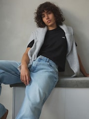 self. Black Crop 100% Cotton T-Shirt - Image 4 of 9