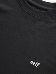 self. Black Crop 100% Cotton T-Shirt - Image 8 of 9