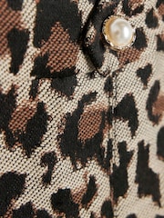 River Island Brown Girls Leopard Print Pleated 100% Cotton Skirt - Image 4 of 4