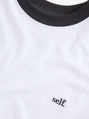 self. White Crop 100% Cotton T-Shirt - Image 10 of 10