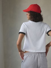 self. White Crop 100% Cotton T-Shirt - Image 4 of 10