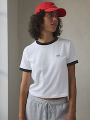self. White Crop 100% Cotton T-Shirt - Image 5 of 10