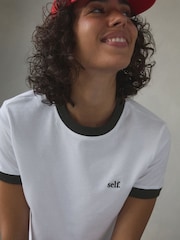 self. White Crop 100% Cotton T-Shirt - Image 7 of 10