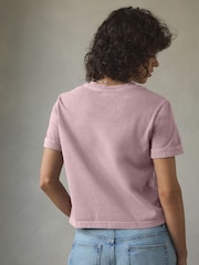 self. Pink Crop 100% Cotton T-Shirt - Image 5 of 9