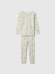 Gap Green Snow Scene Christmas Print Pyjamas (6mths-5yrs) - Image 1 of 3