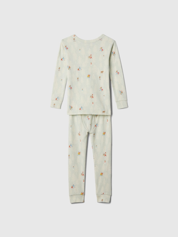 Gap Green Snow Scene Christmas Print Pyjamas (6mths-5yrs) - Image 2 of 3
