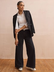White Ribbed Jersey Long Sleeve Shirt - Image 2 of 4