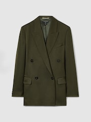 Reiss Green Simone Atelier Double-Breasted Crepe Suit Jacket - Image 2 of 7