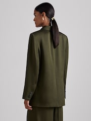 Reiss Green Simone Atelier Double-Breasted Crepe Suit Jacket - Image 5 of 7