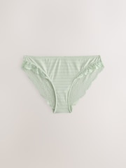 Vert/Ecru - Culotte haute en microfibre et dentelle en jacquard - Image 7 of 10