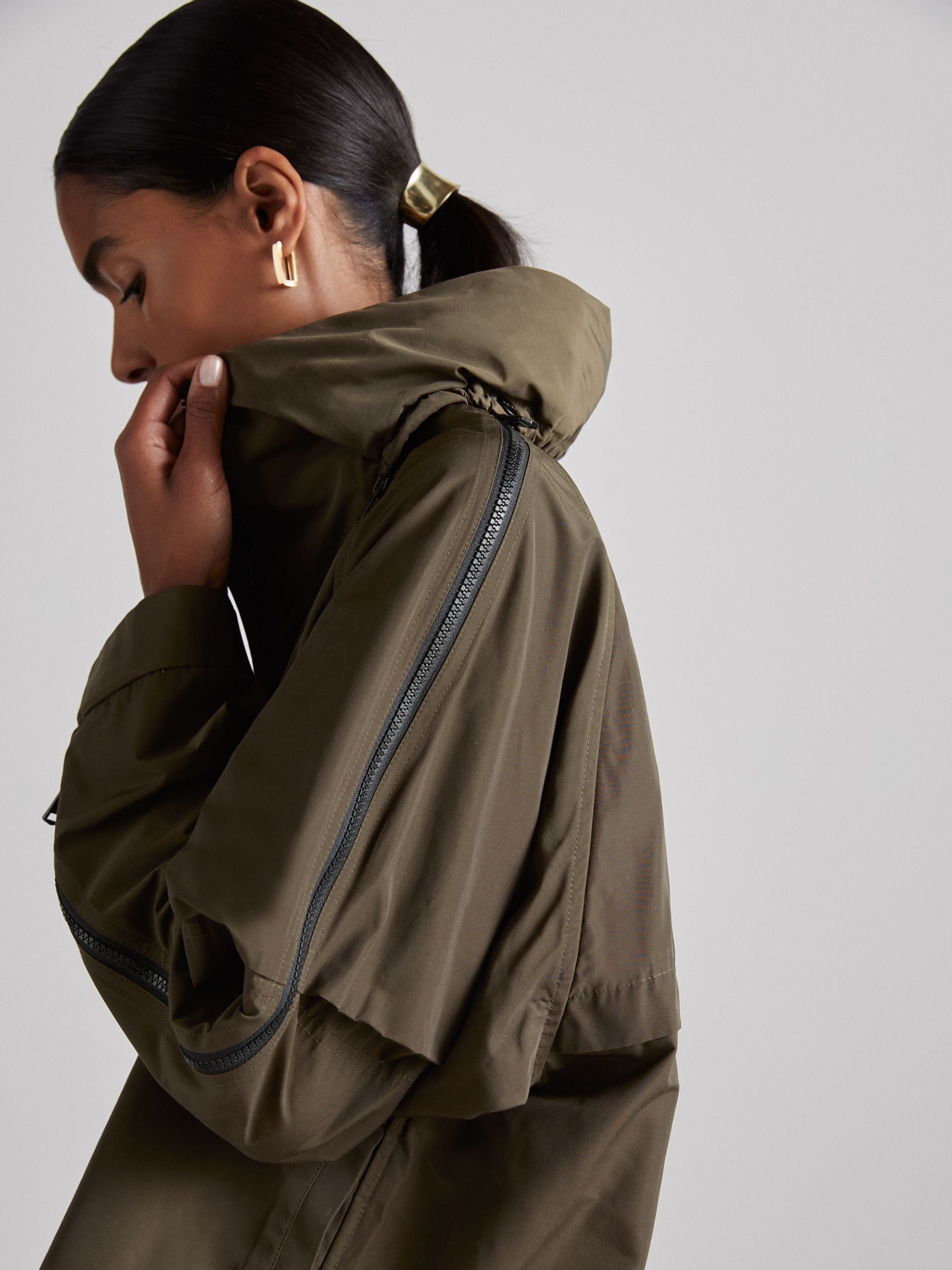 Buy Reiss Khaki Teyana Atelier Zipped-Shell Coat from Next USA