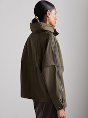 Reiss Khaki Teyana Atelier Zipped-Shell Coat - Image 5 of 7