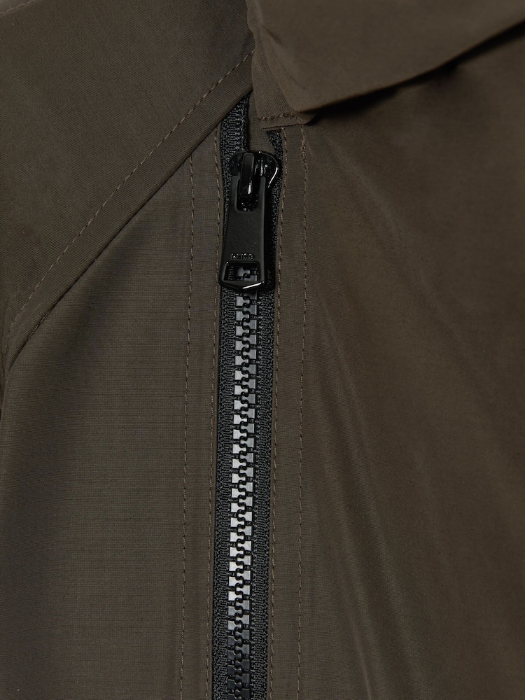 Reiss Khaki Teyana Atelier Zipped-Shell Coat - Image 7 of 7