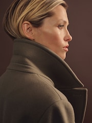 Reiss Khaki Neave Atelier Wool Blend Longline Coat - Image 3 of 8