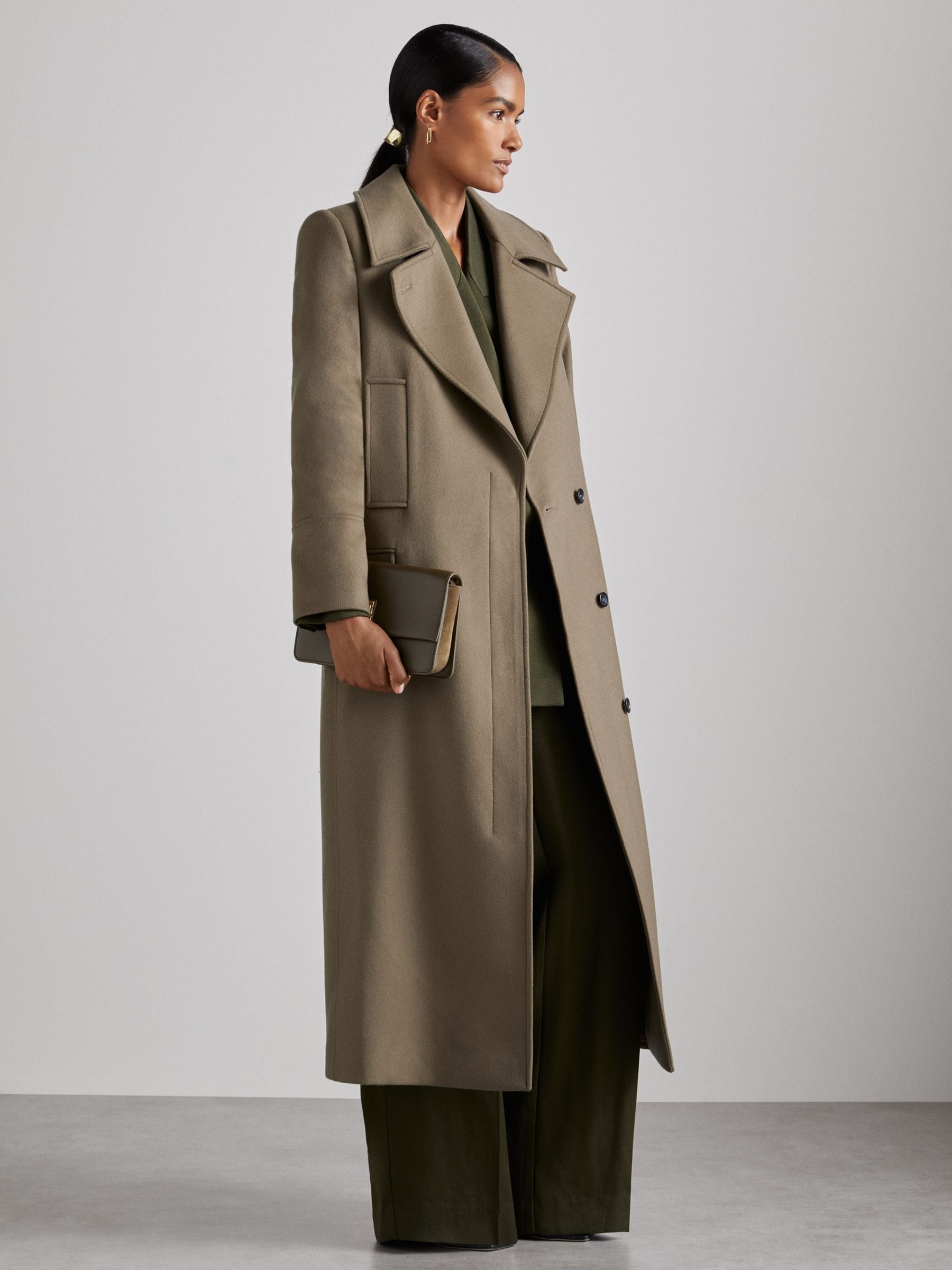 Reiss khaki coat top
